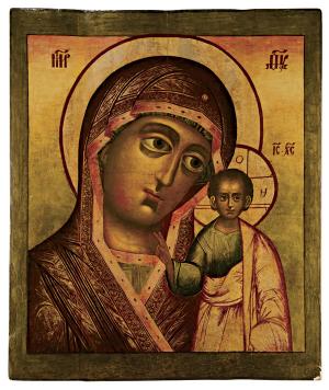 Казанская Икона Богородицы. Верхнее Поволжье, первая половина XVIII века.